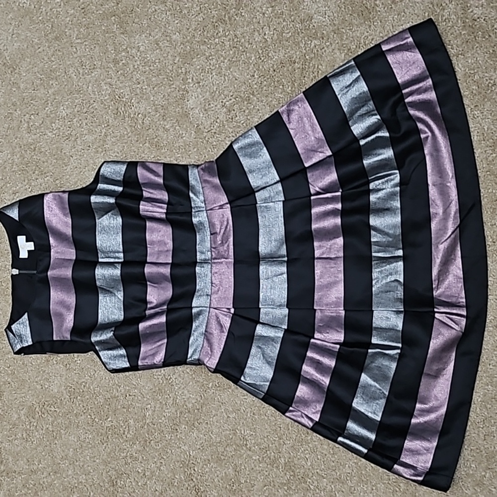 BRAND NEW NEVER WORN Sparkly Striped Dress for Going Out, Size S, Zipper in Back